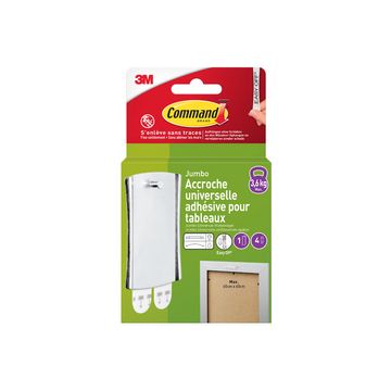 3M Command Crochet de fixation universel, XL, argent