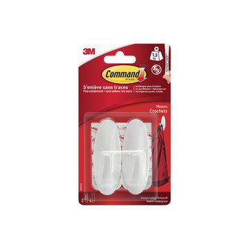 3M Command Crochet design, plastique, taille: M, blanc