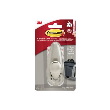 3M Command Crochet en métal "Classic", taille: L, argent