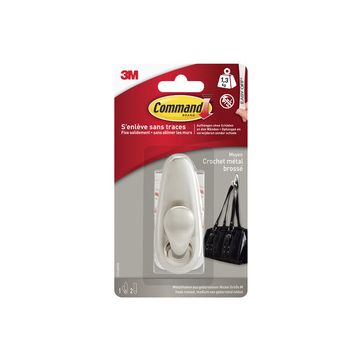3M Command Crochet en métal "Classic", taille: M, argent