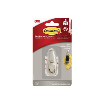 3M Command Crochet en métal "Classic", taille: S, argent