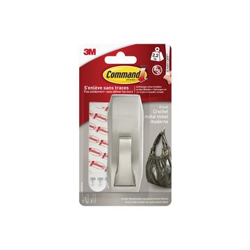 3M Command Crochet en métal "Modern", taille: L, argent
