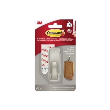 3M Command Crochet en métal "Modern", taille: M, argent
