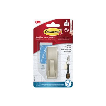 3M Command Crochet pour salle de bain métal "Modern", argent