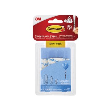 3M Command Recharge languette adhésive, transparent, assorti