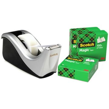 3M Scotch Dévidoir de table C60, garni, promotion, argent