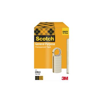 3M Scotch Ruban adhésif 508, 19 mm x 66 m, transparent