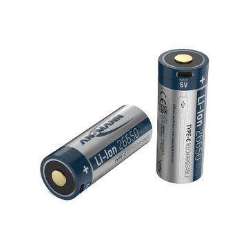 ANSMANN Pile rechargeable Li-ion 26650 avec USB-C femelle