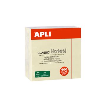 APLI Cube de notes adhésives "CLASSIC Notes!", 75 x 75 mm