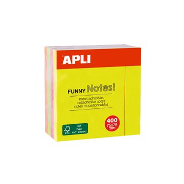 APLI Cube de notes adhésives "FUNNY Notes!", 75 x 75 mm