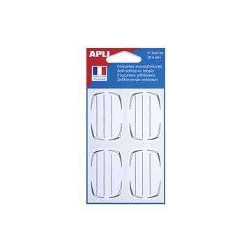 APLI Etiquettes pour livre, blanc/gris, 37 x 55 mm, lignées