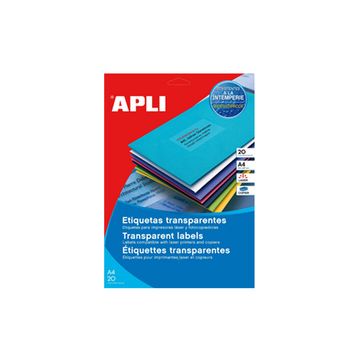 APLI Etiquettes translucides, 63,5 x 38,1 mm