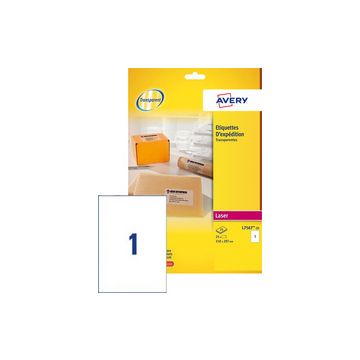 AVERY Etiquette d'expédition, transparent, 99,1 x 67,7 mm