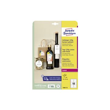 AVERY Zweckform Etiquette américaine, carton, 220 g/m2 AVERY Zweckform Etiquette américaine, carton, 220 g/m2