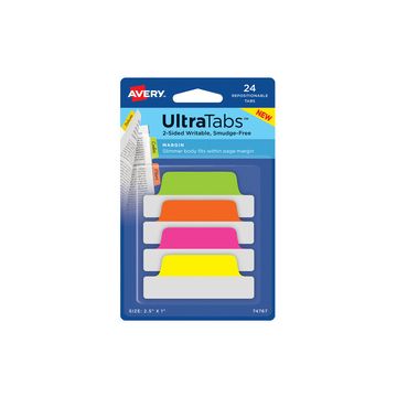 AVERY Zweckform Onglet adhésif UltraTabs fluo, 63,5 x 25 mm