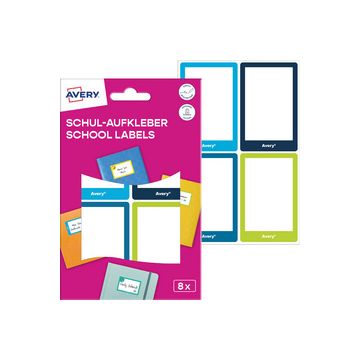 AVERY Étiquette pour livre, papier, 44 x 64 mm, cadre coloré