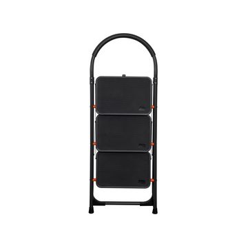 Bradas Escabeau pliable en acier, 3 niveaux, noir