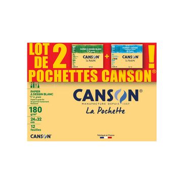 CANSON Papier à dessin "C" à grain & "Mi-Teintes", lot de 2