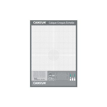 CANSON Papier calque pour dessin technique, A4, 90/95 g/m2