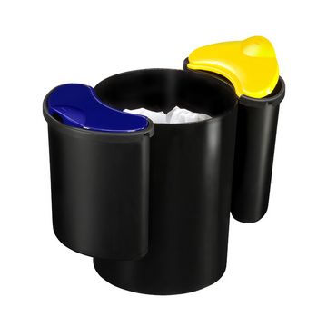 CEP Corbeille avec kit de recyclage CONFORT, noir/bleu/jaune