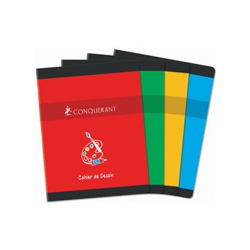 CONQUERANT SEPT Cahier de dessin NF40, 170 x 220 mm, uni