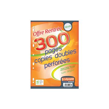 Calligraphe Copies doubles perforées, A4, séyès