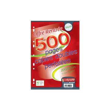 Calligraphe Copies doubles perforées, A4, séyès