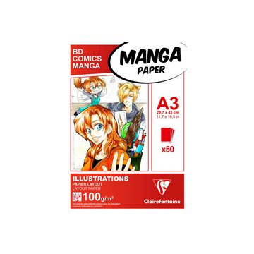 Clairefontaine Bloc de papier Layout MANGA ILLUSTRATIONS, A3