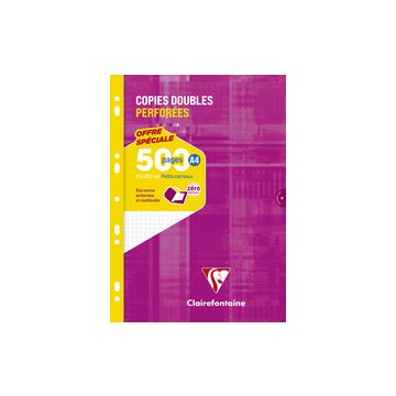 Clairefontaine Copies doubles perforées, A4, séyès