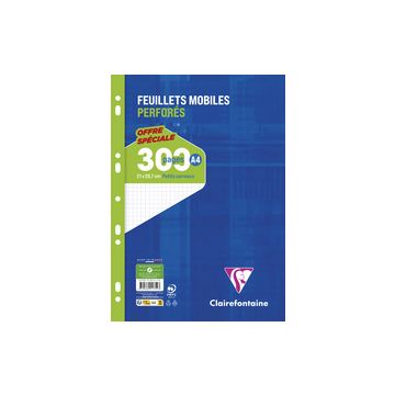 Clairefontaine Feuillets mobiles perforés, A4, seyès
