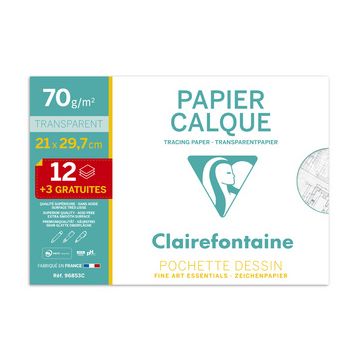 Clairefontaine Papier calque, A4, 70 g/m2, pack promo