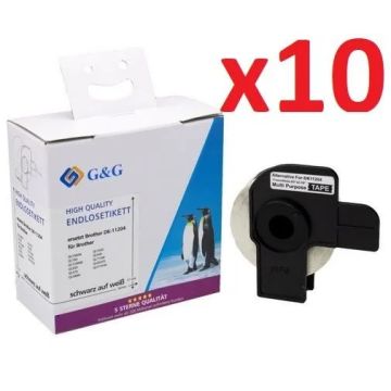 Pack de 10 400 étiquettes - Ruban cassette compatible - Brother