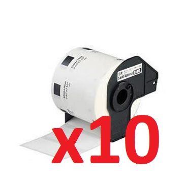 Pack de 10 400 étiquettes - Ruban cassette compatible - Brother