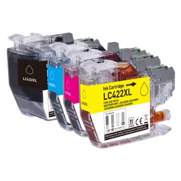 Multipack 4 couleurs (BK,C,M,Y) - Cartouches compatibles LC422XL - Brother