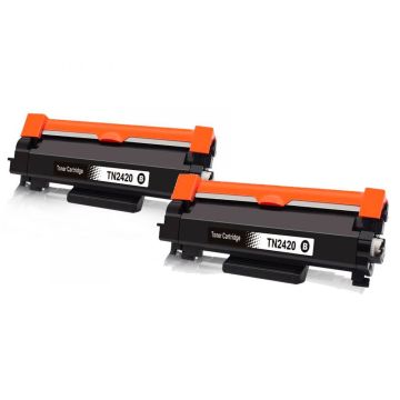 Pack x2  - noir - Toners compatibles TN2420 - Brother