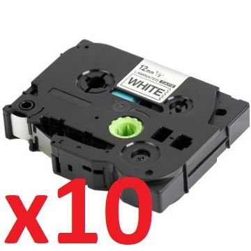 Pack de 10 (Noir, Transparent) - Ruban cassette compatible - Brother