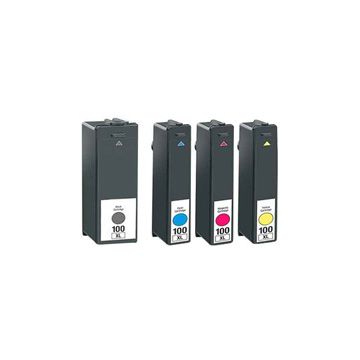 Multipack 4 couleurs (BK,C,M,Y) - Cartouches compatibles 100XL / 14N1921E - Lexmark