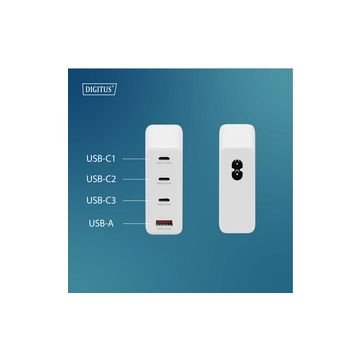 DIGITUS Chargeur secteur USB GaN, 3x USB-C / 1x USB-A, 140 W