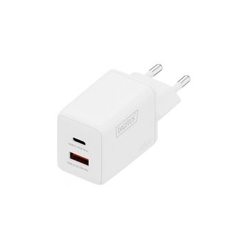 DIGITUS Chargeur secteur USB GaN, USB-C/USB-A, 45 W, blanc