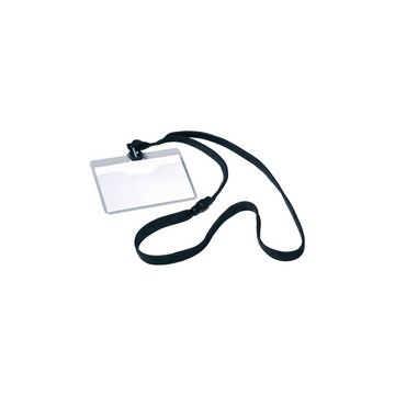 DURABLE Badge, avec lacet textile, 90 x 60 mm, noir