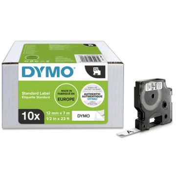 DYMO Cassette de ruban à étiqueter D1, 19mm x7 m, pack de 10