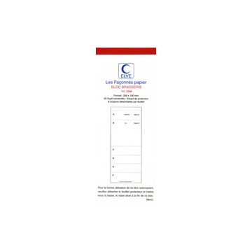 ELVE Bloc brasserie dupli, 50 feuilles autocopiantes