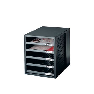 HAN Module de classement, 5 tiroirs ouverts, noir