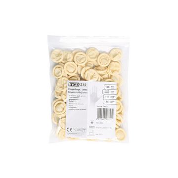 HYGOSTAR Doigtier en latex, sans poudre, M, blanc