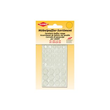 KLEIBER Assortiment de butoirs de meuble, transparent