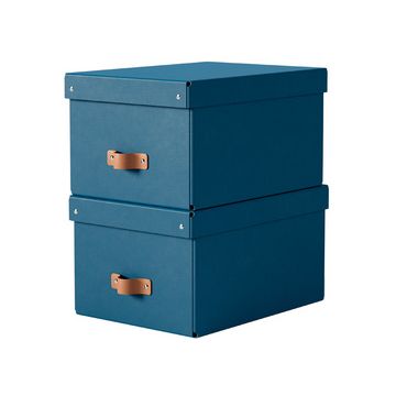 LEITZ Boîte de rangement Puro, carton, 17 L, set de 2, bleu