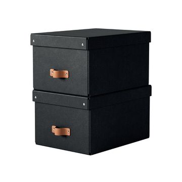 LEITZ Boîte de rangement Puro, carton, 17 L, set de 2, noir
