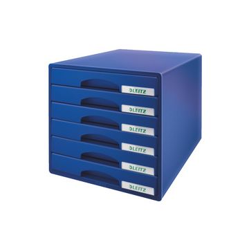 LEITZ Module de classement Plus, 6 tiroirs, bleu
