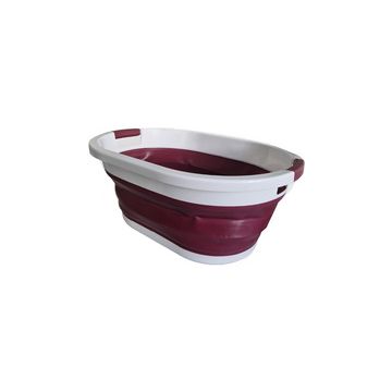 Linden Berg Corbeille à linge, pliable, bordeaux/blanc