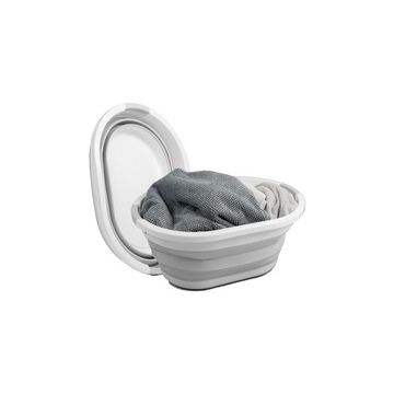 Linden Berg Corbeille à linge, pliable, gris/blanc